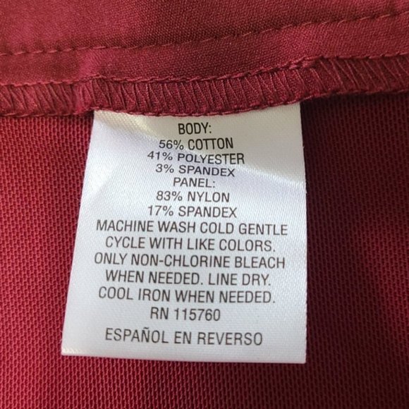 JM Collection Women's Tummy Control Slim Leg Pants, Cherry Pie, Size 8 - Picture 4 of 4